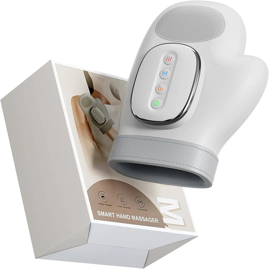 Cordless Hand Massager with Heat Compression Electric Finger Massager Updated Carpal Tunnel Relief & Wrist Relief Massage Gift