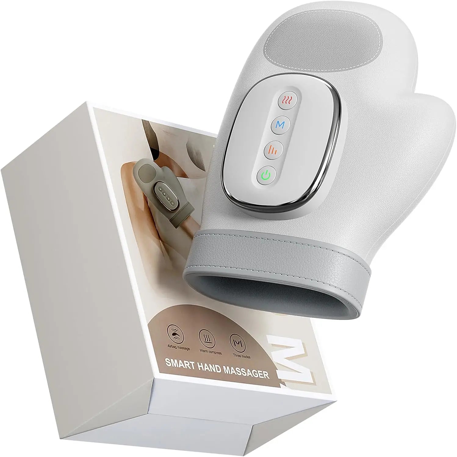 Cordless Hand Massager with Heat Compression Electric Finger Massager Updated Carpal Tunnel Relief & Wrist Relief Massage Gift