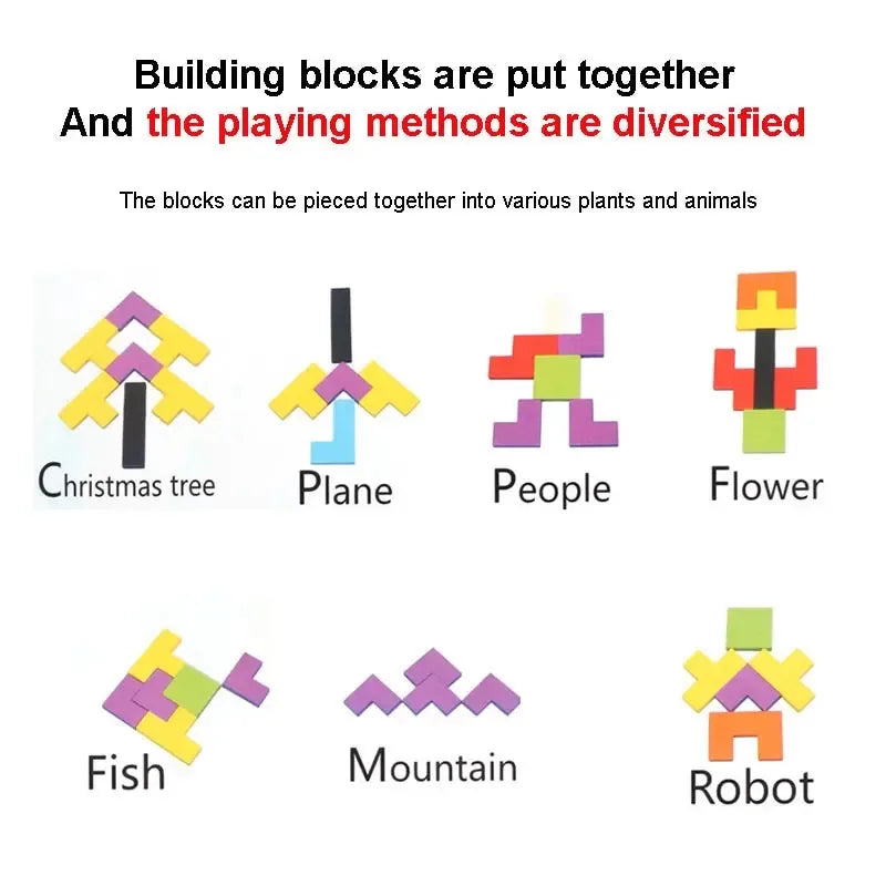 Kids Wooden Logic Puzzle, Brain Teasers Game for Children, Montessori Early Educational Learning Toys, Fun Birthday Gift