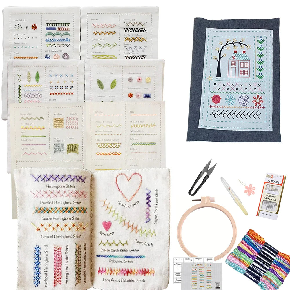 Sewing Books For Beginners Creative Embroidery Stitches Book Adults Basic Hand Embroidery Stitches Step-By-Step Tutorials