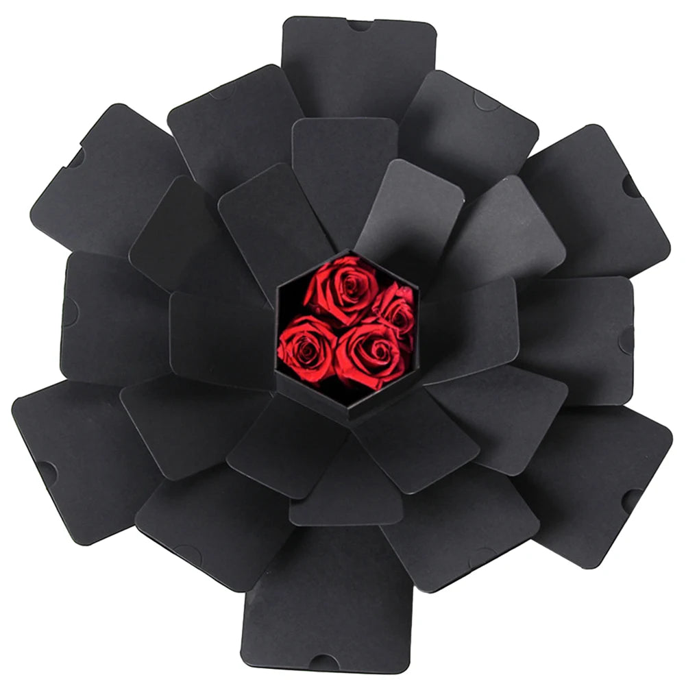 Hexagonal Explosion Box with Photo Album DIY 6 Faces Explosion Gift Box Handmade for Valentine Day Wedding Proposal